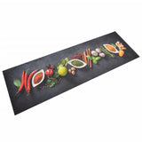 Vidaxx Küchenmatte waschbarer Kräuterdruck 60x180 cm Samt