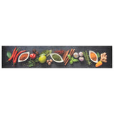 Vidaxx Küchenmatte waschbarer Kräuterdruck 60x300 cm Samt