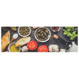 Vidaxx Küchenmatte waschbarer Wein- und Abendessendruck 60x180 cm Samt