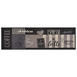 Vidaxx Küchenmatte waschbar Kaffeedruck 45x150 cm samtschwarz