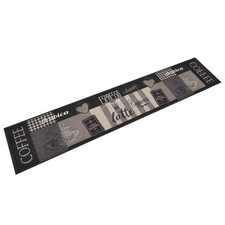 Vidaxx Küchenmatte waschbar Kaffeedruck 60x300 cm samtschwarz