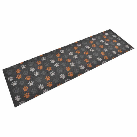Vidaxx Küchenmatte waschbar Pfotenabdruck 60x180 cm Samt