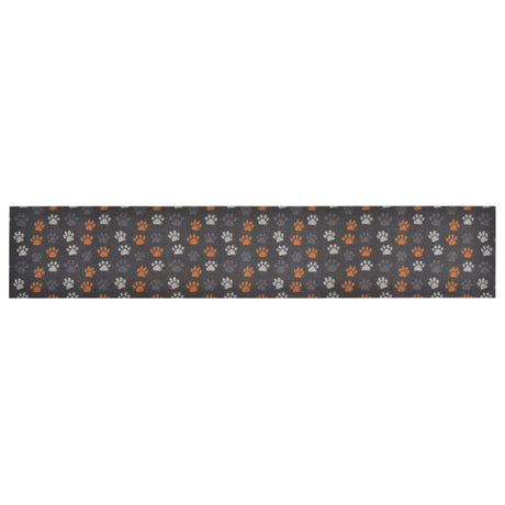 Vidaxx Küchenmatte waschbar Pfotenabdruck 60x300 cm Samt