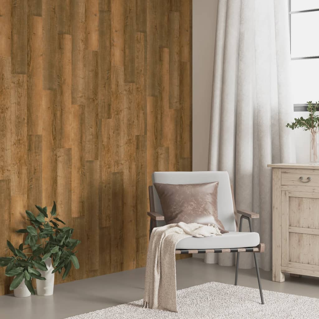 VidaXL Wandpaneele Holzoptik 4,12 m² PVC Braun