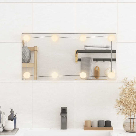 VidaXL Wandspiegel mit LEDs rechteckig 30x60 cm Glas