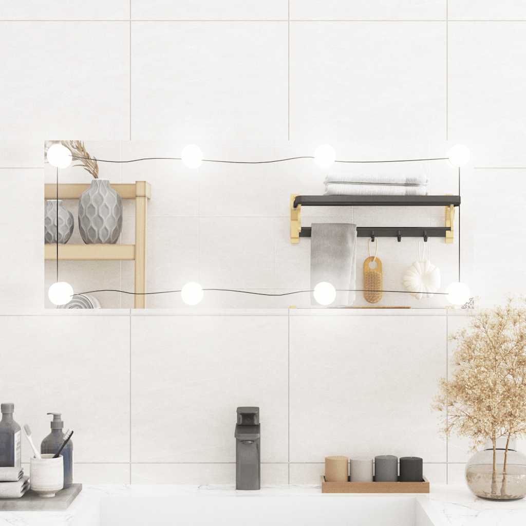 VidaXL Wandspiegel mit LEDs rechteckig 30x80 cm Glas