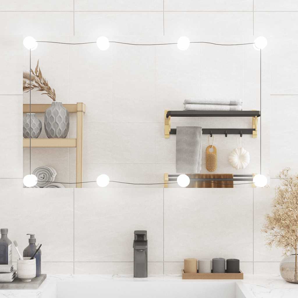 VidaXL Wandspiegel mit LEDs rechteckig 50x80 cm Glas