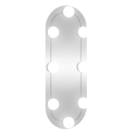Vidaxxl Wandspiegel mit LEDs oval 15x40 cm Glas