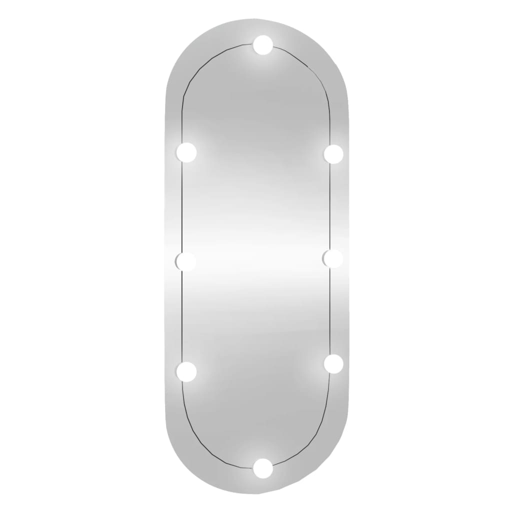 VidaXL Wandspiegel mit LEDs oval 25x60 cm Glas