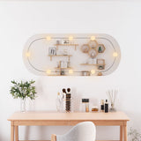 VidaXL Wandspiegel mit LEDs oval 25x60 cm Glas