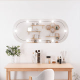 VidaXL Wandspiegel mit LEDs oval 25x60 cm Glas