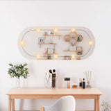 VidaXL Wandspiegel mit LEDs oval 40x90 cm Glas