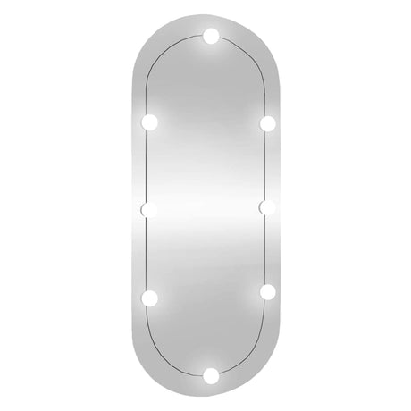 Vidaxx Wandspiegel mit LEDs oval 45x100 cm Glas