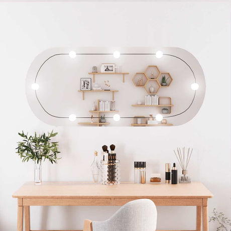 Vidaxx Wandspiegel mit LEDs oval 45x100 cm Glas