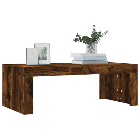 Vidaxl salontafel 102x50x36 cm bewerkt hout gerookt eikenkleurig