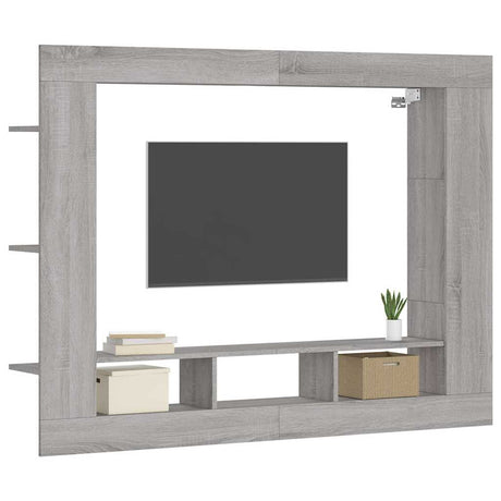 Vidaxl tv-meubel 152x22x113 cm bewerkt hout grijs sonoma eikenkleurig