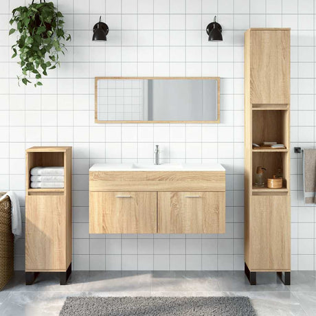 Vidaxl badkamerkast met spiegel bewerkt hout sonoma eikenkleurig