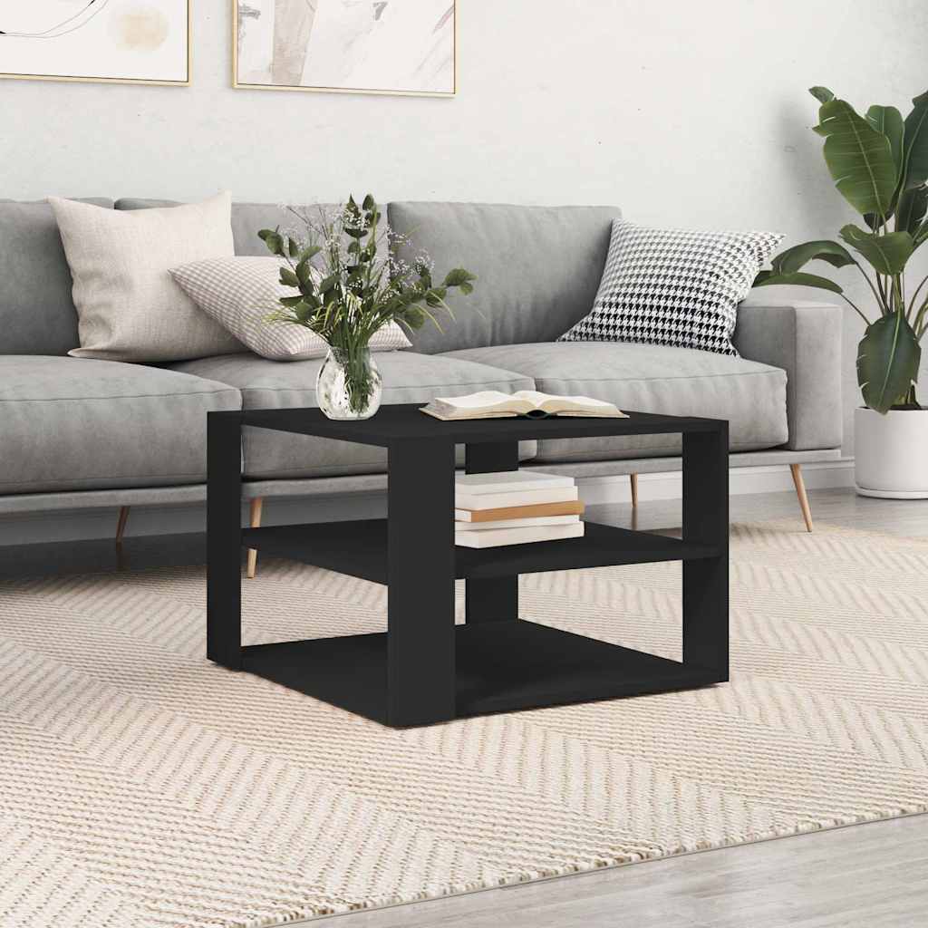 Vidaxl salontafel 58x58x40 cm bewerkt hout zwart