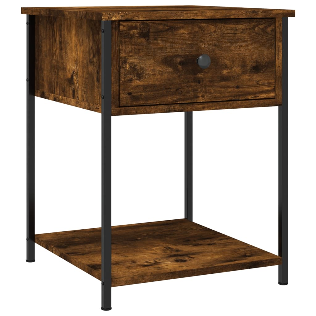 Vidaxl nachtkastjes 2 st 44x45x58 cm bewerkt hout gerookt eikenkleurig