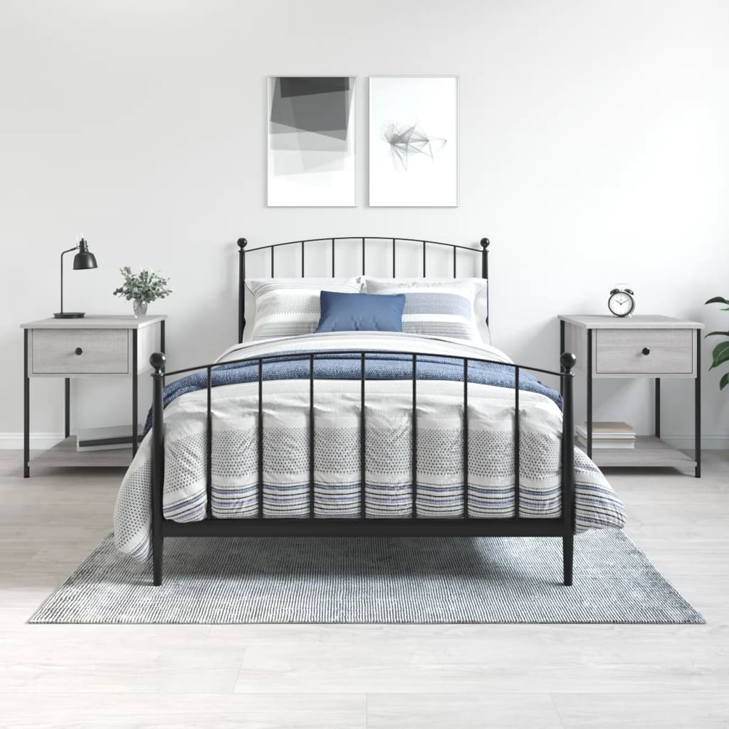 Vidaxl nachtkastjes 2 st 44x45x58 cm bewerkt hout grijs sonoma eiken