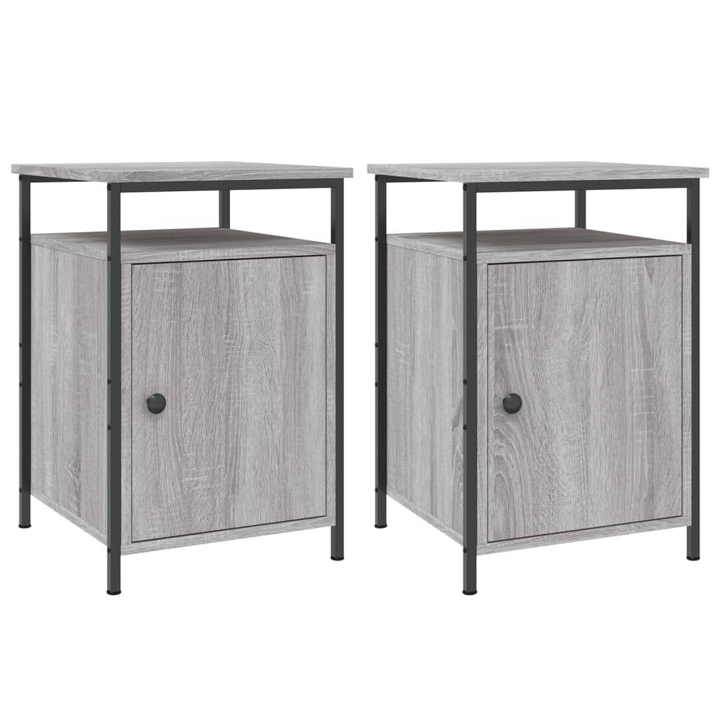 Vidaxl nachtkastjes 2 st 40x42x60 cm bewerkt hout grijs sonoma eiken