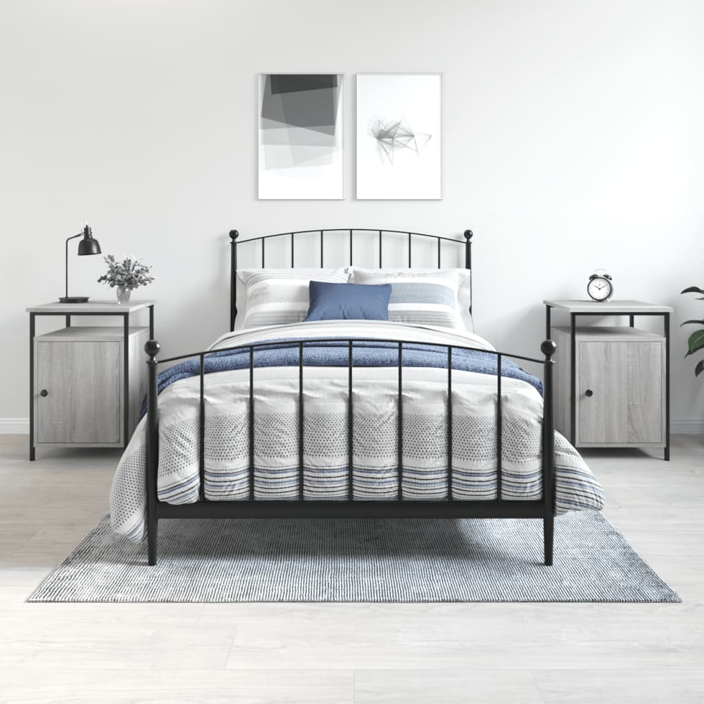 Vidaxl nachtkastjes 2 st 40x42x60 cm bewerkt hout grijs sonoma eiken