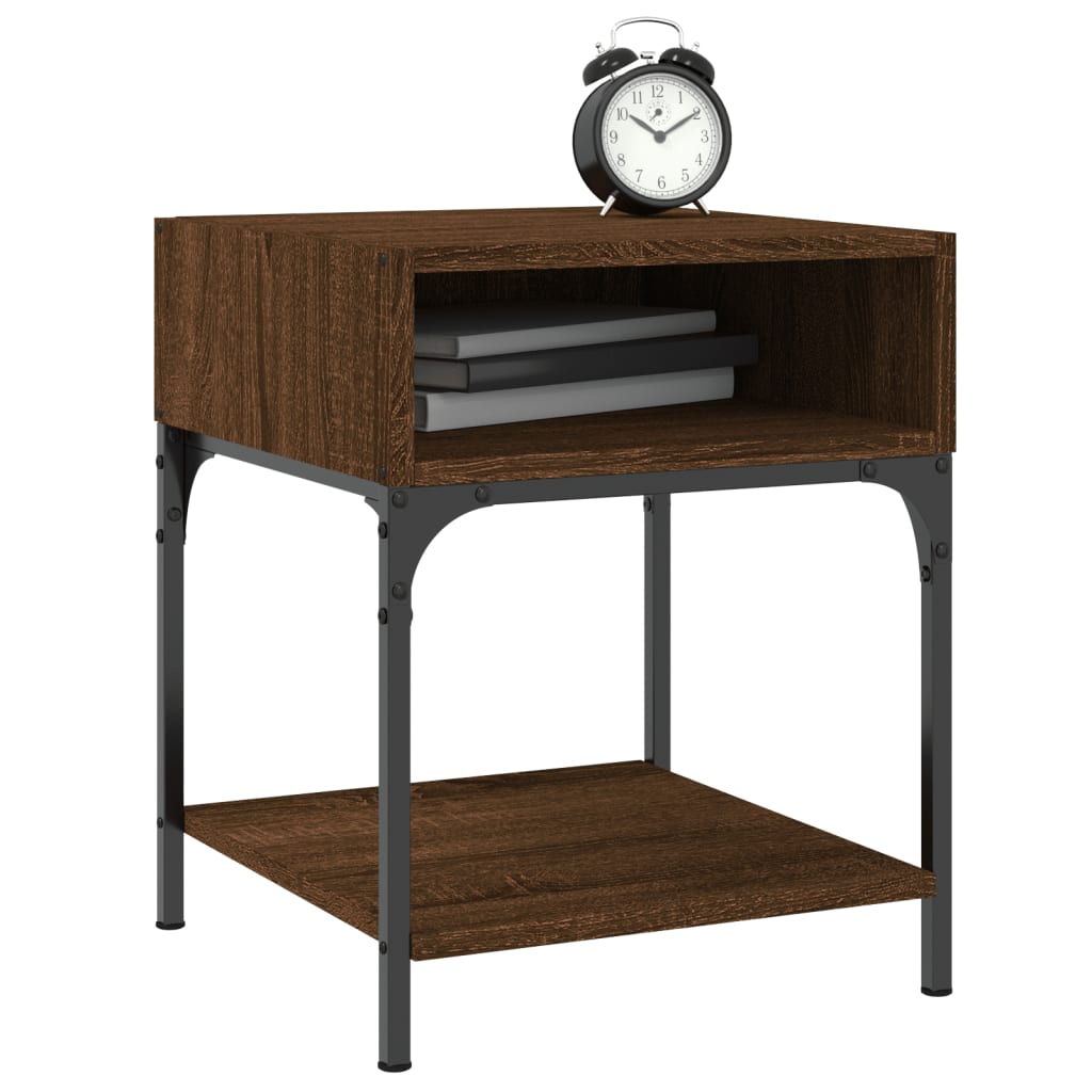 Vidaxl nachtkastjes 2 st 40x41x50 cm bewerkt hout bruin eikenkleur