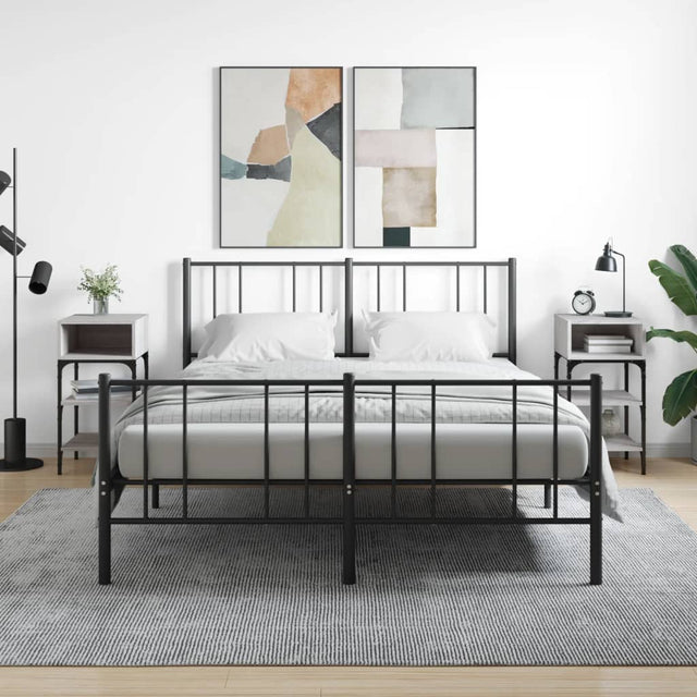 Vidaxl nachtkastjes 2 st 35x34,5x70 cm bewerkt hout grijs sonoma eiken