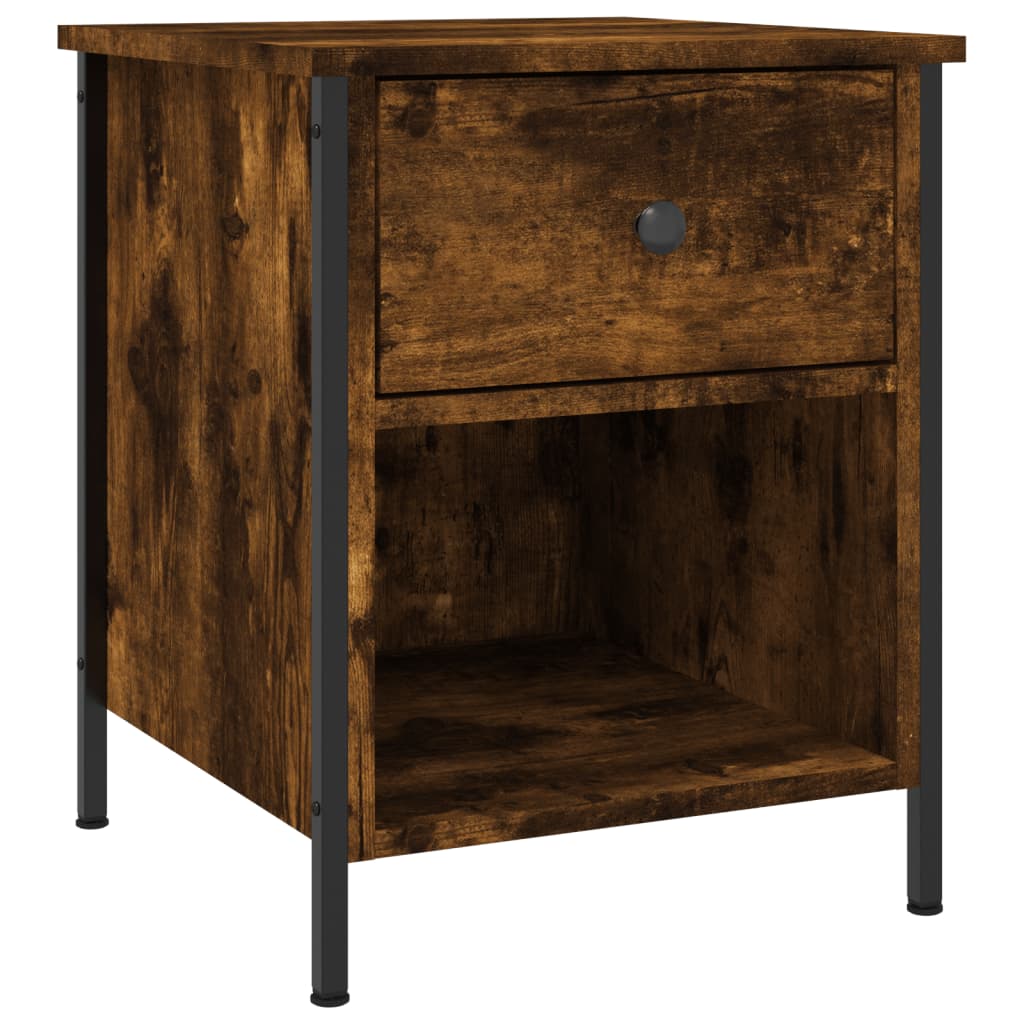 Vidaxl nachtkastje 40x42x50 cm bewerkt hout gerookt eikenkleurig