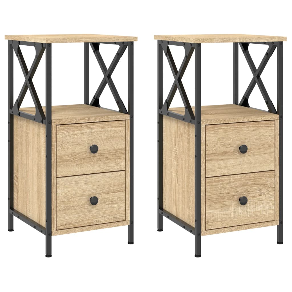 Vidaxl nachtkastjes 2 st 34x35,5x70 cm sonoma eikenkleurig