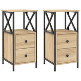 Vidaxl nachtkastjes 2 st 34x35,5x70 cm sonoma eikenkleurig