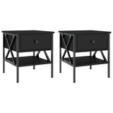 Vidaxl nachtkastjes 2 st 40x42x45 cm bewerkt hout zwart