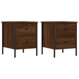 Vidaxl nachtkastjes 2 st 40x42x50 cm bewerkt hout bruin eikenkleur