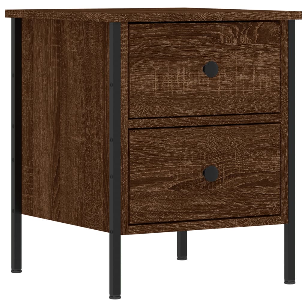 Vidaxl nachtkastjes 2 st 40x42x50 cm bewerkt hout bruin eikenkleur