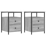 Vidaxl nachtkastjes 2 st 44x45x60 cm bewerkt hout grijs sonoma eiken