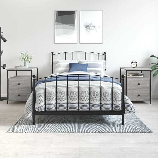 Vidaxl nachtkastjes 2 st 44x45x60 cm bewerkt hout grijs sonoma eiken