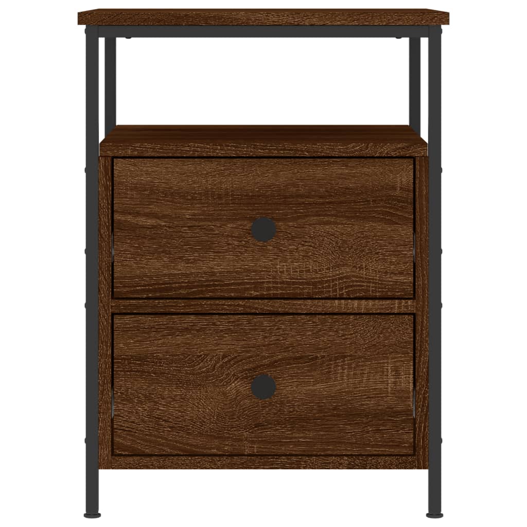 Vidaxl nachtkastje 44x45x60 cm bewerkt hout bruin eikenkleur