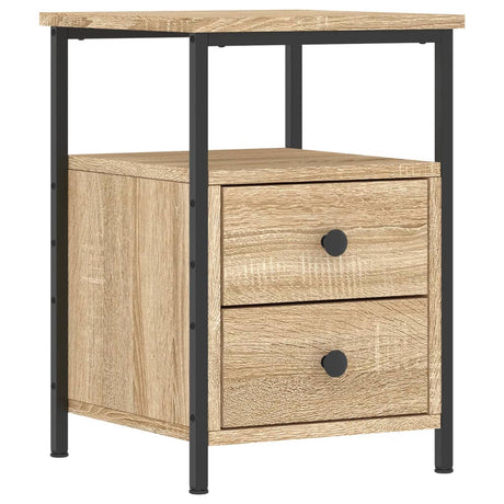 Vidaxl nachtkastje 34x35,5x50 cm bewerkt hout sonoma eikenkleurig