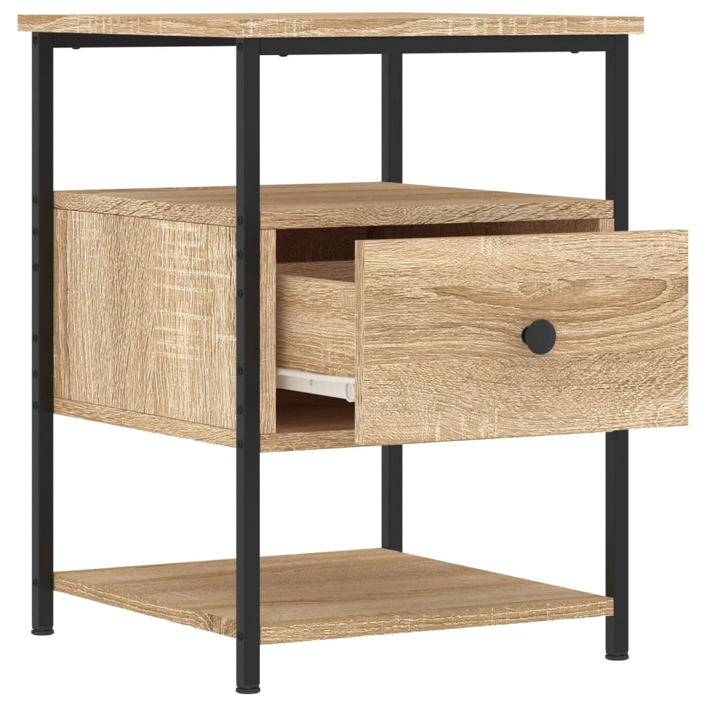 Vidaxl nachtkastje 40x42x56 cm bewerkt hout sonoma eikenkleurig