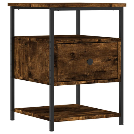 Vidaxl nachtkastje 40x42x56 cm bewerkt hout gerookt eikenkleurig