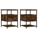 Vidaxl nachtkastjes 2 st 40x42x56 cm bewerkt hout gerookt eikenkleurig