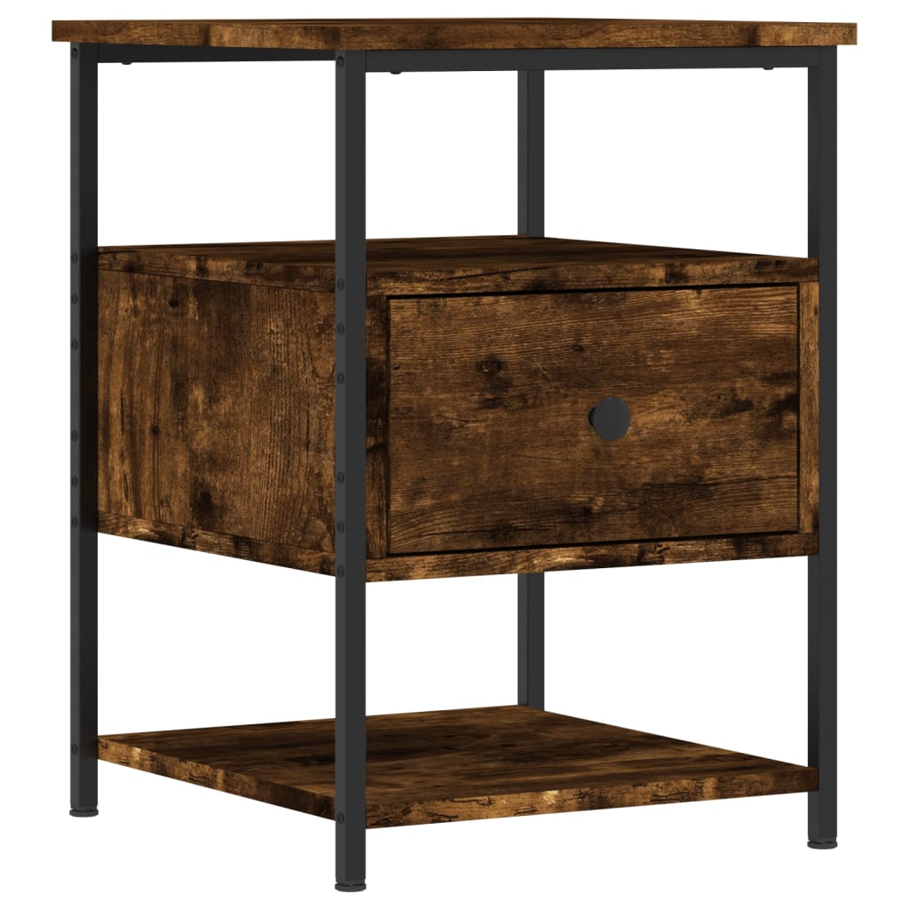 Vidaxl nachtkastjes 2 st 40x42x56 cm bewerkt hout gerookt eikenkleurig