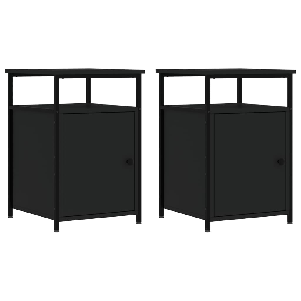 Vidaxl nachtkastjes 2 st 40x42x60 cm bewerkt hout zwart