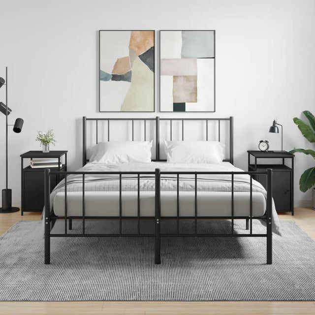 Vidaxl nachtkastjes 2 st 40x42x60 cm bewerkt hout zwart