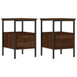 Vidaxl nachtkastjes 2 st 34x36x50 cm bewerkt hout bruin eikenkleur