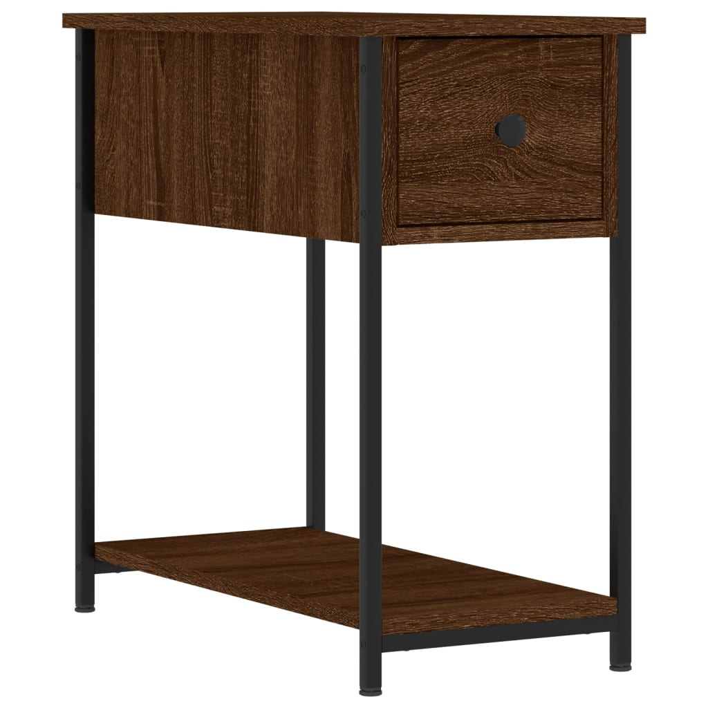 Vidaxl nachtkastje 30x60x60 cm bewerkt hout bruin eikenkleur