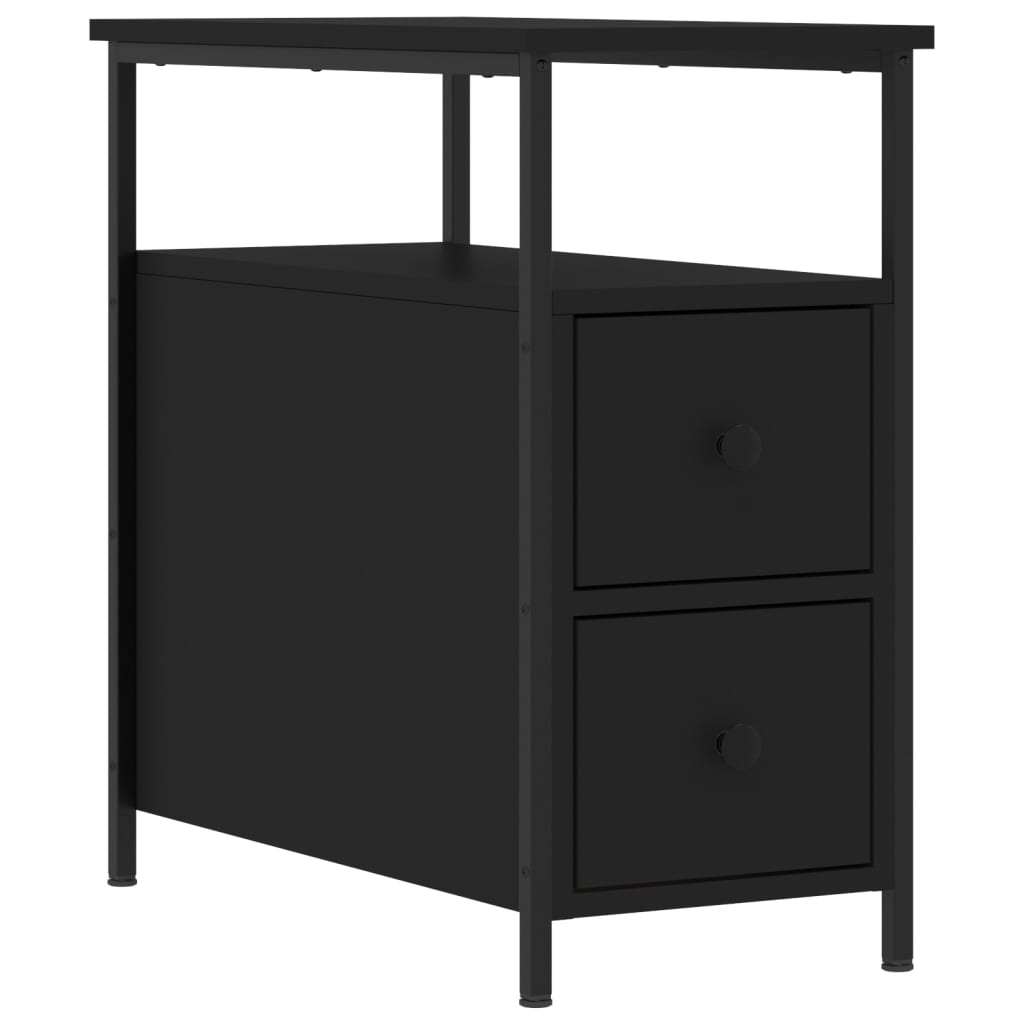 Vidaxl nachtkastje 30x60x60 cm bewerkt hout zwart