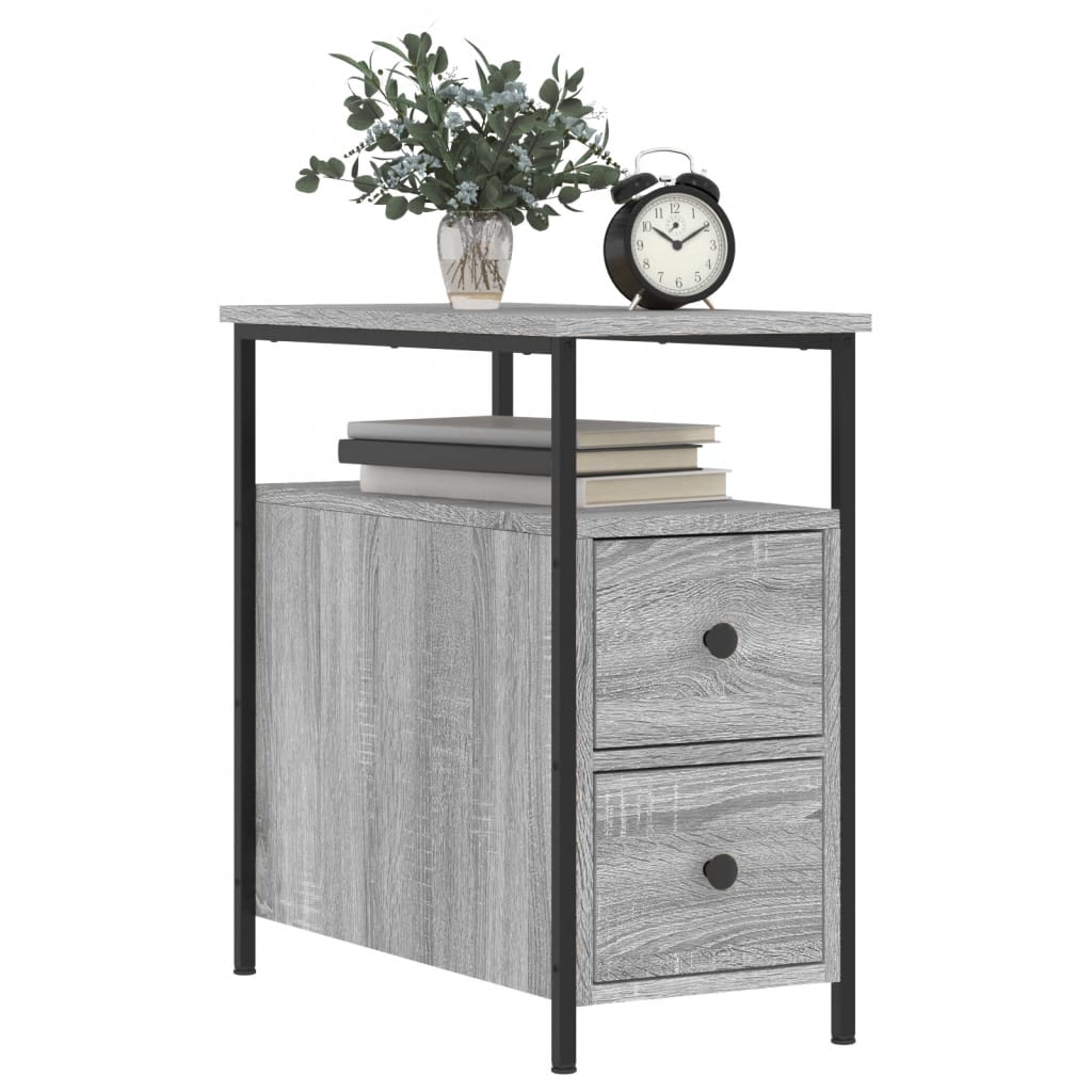 Vidaxl nachtkastje 30x60x60 cm bewerkt hout grijs sonoma eikenkleurig