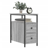 Vidaxl nachtkastje 30x60x60 cm bewerkt hout grijs sonoma eikenkleurig