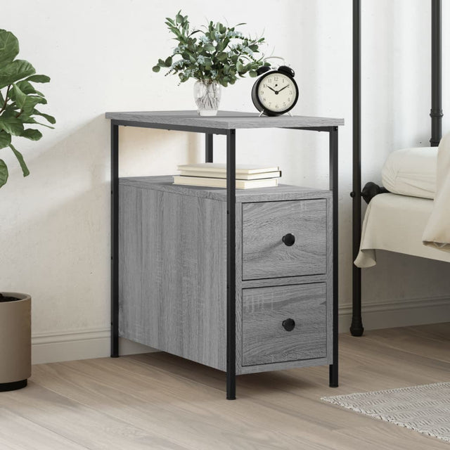 Vidaxl nachtkastje 30x60x60 cm bewerkt hout grijs sonoma eikenkleurig